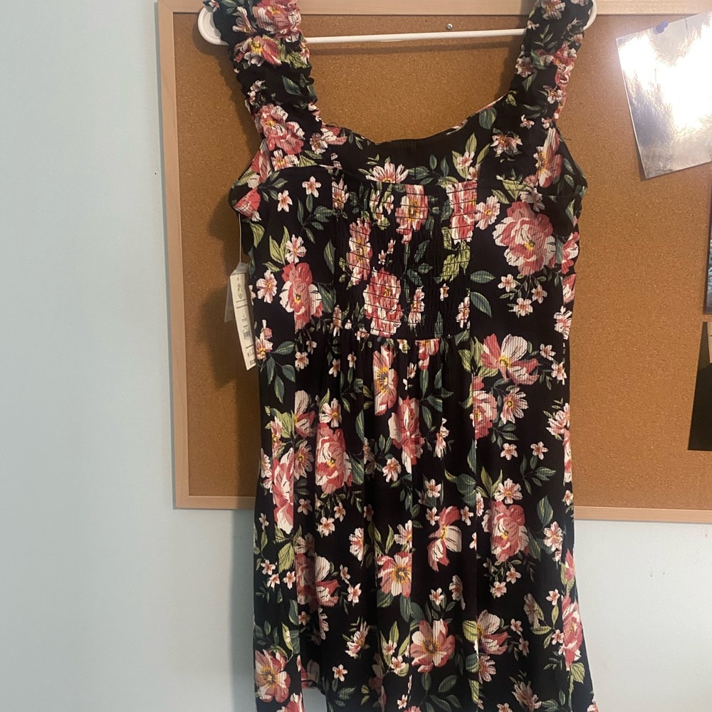 No Boundaries Black Floral Dress - Picture 2 of 3